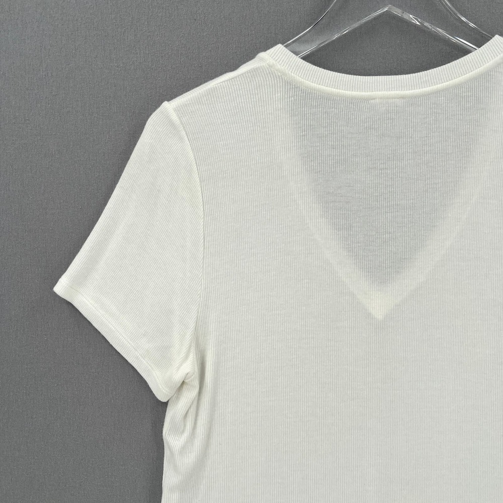 ARITZIA WILFRED FREES Leonis T-shirt Womens Small White V-neck Short Sleeve Rib - Picture 4 of 12